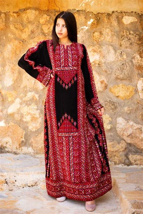 laila hand embroidered traditional palestinian dress thobe ph