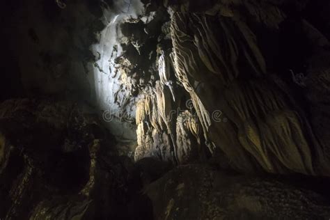Limestone Formations In Karst Cave At Cat Ba Island Vietnam