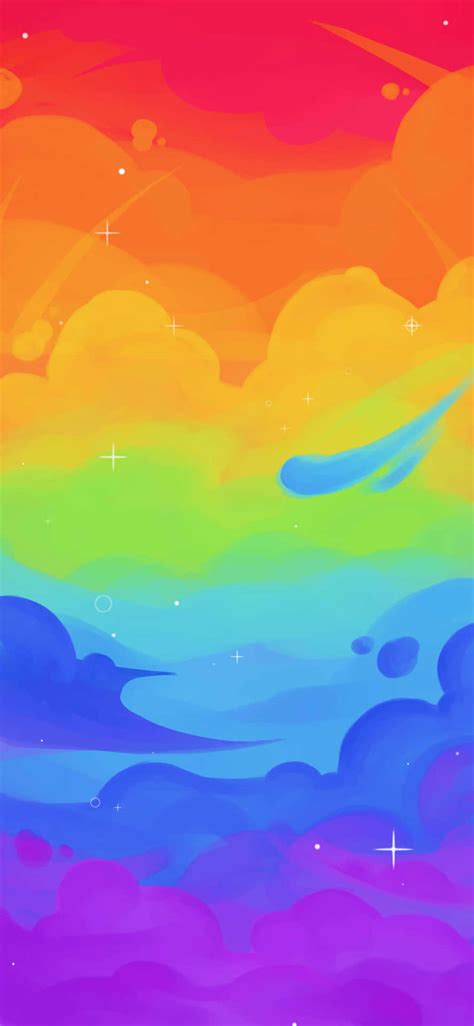 Download Aesthetic Lgbt Rainbow Clouds Painting Wallpaper