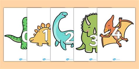Numbers 0 20 On Dinosaurs Foundation Numeracy Number Recognition