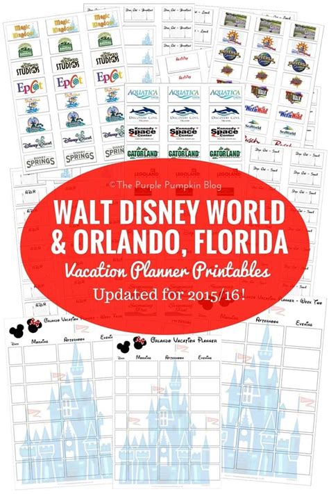Walt Disney World Vacation Planning Printables
