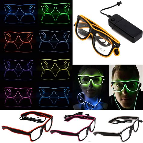 2021 Simple El Glasses El Wire Fashion Neon Led Light Up Shutter Shaped Glow Sun Glasses Rave
