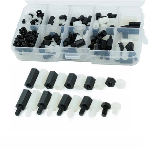 300pcs M3 Insulated Nylon Hex Screw Nut Spacer Stand Off Assortment Kit