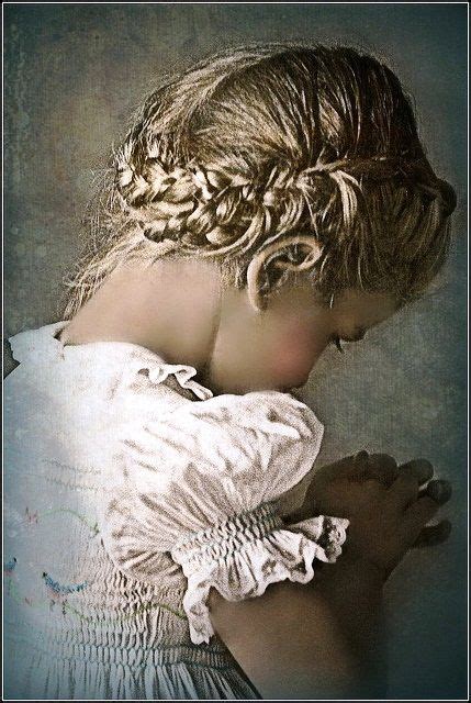 Vintage Child Photography Little Girl Bowing Her Head To Pray Tonik