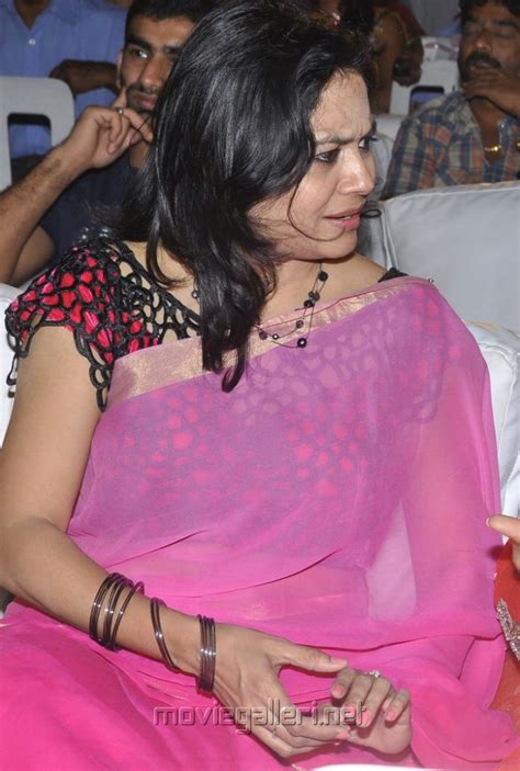 Singer Sunitha In Pink Saree Pics At Park Audio Release