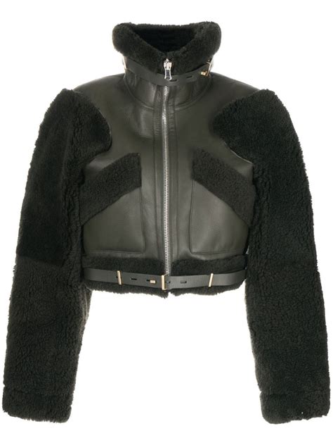 Dion Lee Reversible Cropped Leather Shearling Jacket Farfetch
