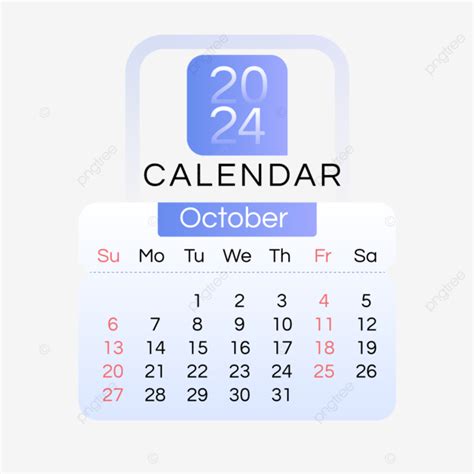 Gambar 2024 Bulan Kalender Oktober Garis Sederhana Biru Dan Putih Dua