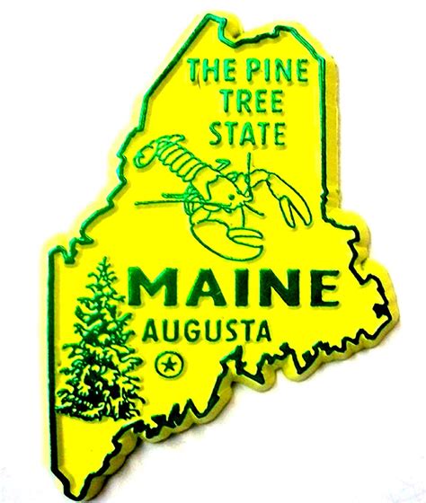 Maine The Pine Tree State Souvenir Fridge Magnet
