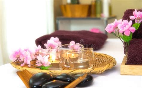 spa thai setting for aroma therapy with flower on the bed relax and healthy care soft and