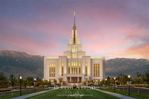Saratoga Springs Temple - Eventide. Robert A. Boyd Fine Art and LDS Temples