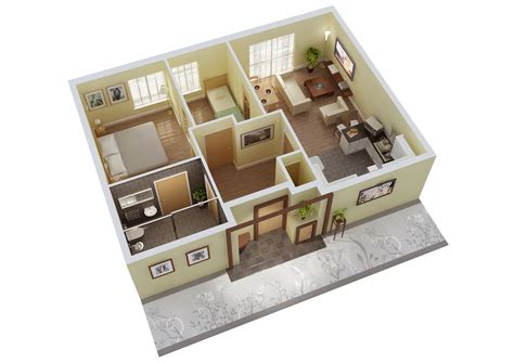 3d Floor Plan Im More For An Open Space Home Design Floor Plans