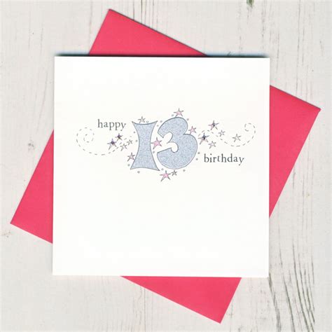 Handmade Sparkling 13th Birthday Card