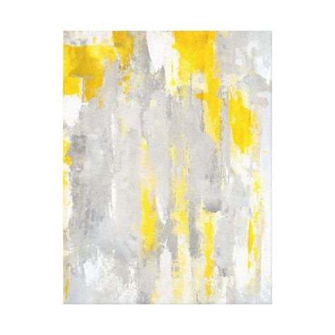 Grey And Yellow Abstract Art Canvas Print Zazzle