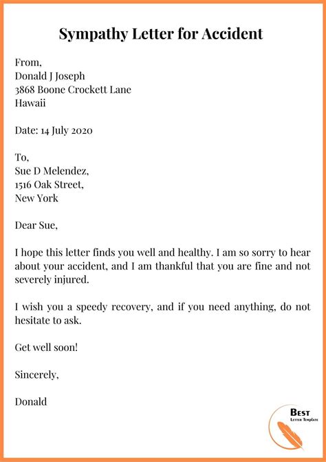 Sympathy Letter Template Format Sample And Examples