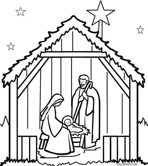 Printable Nativity Scene Coloring Pages for Kids