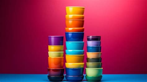 Premium Ai Image A Set Of Colorful Stacking Cups