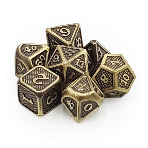 Metal Dragon Scale 7 Dice Set Bronze Imaginary Adventures