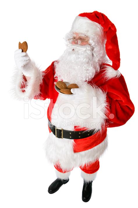 Santa Eating Cookies Stock Photo Royalty Free Freeimages