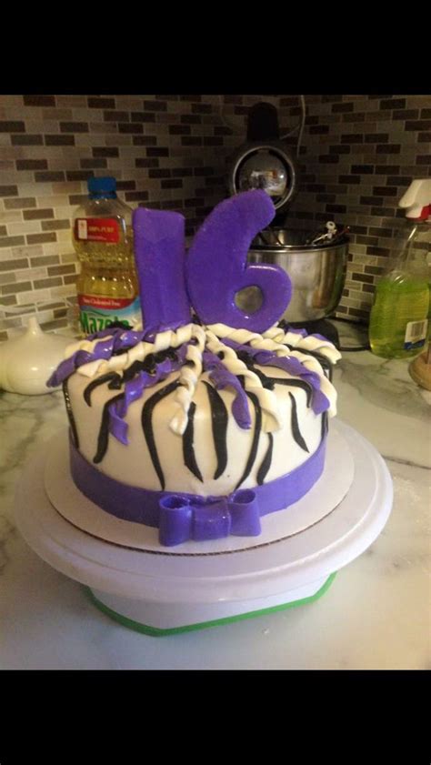 A birthday cake is a cake eaten as part of a birthday celebration. 16th birthday cake. Purple | Cake, 16 birthday cake, Birthday cake