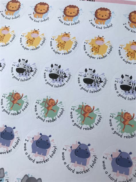 Personalised Teacher Animal Stickers Personalised Teacher Etsy