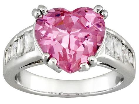 Bella Lucer 89ctw Pink Heart Rhodium Plated Sterling