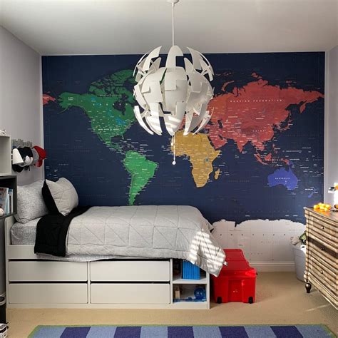 A Customer Sent Us This Great Photo Of A Dark Oceans World Map Mural