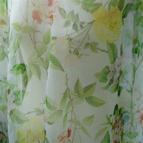 Pure Silk Organza Fabric Floral Print Pattern 55 Width Etsy