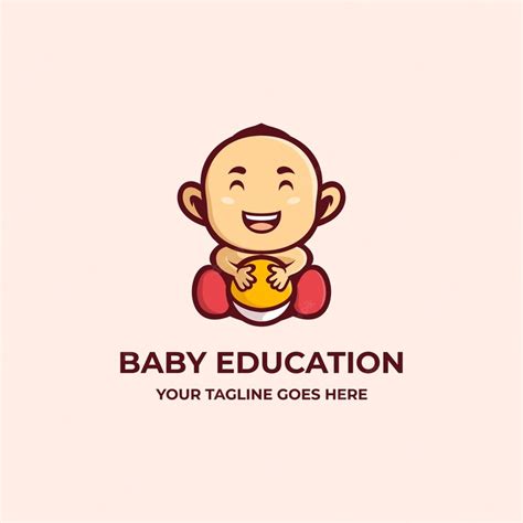 Premium Vector Baby Education Cute Mascot Logo Vector