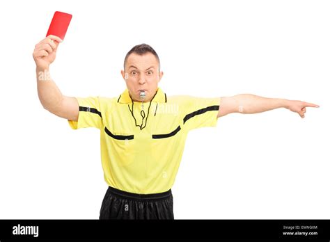 Sending Off Pointing Red Card Football Hi Res Stock Photography And