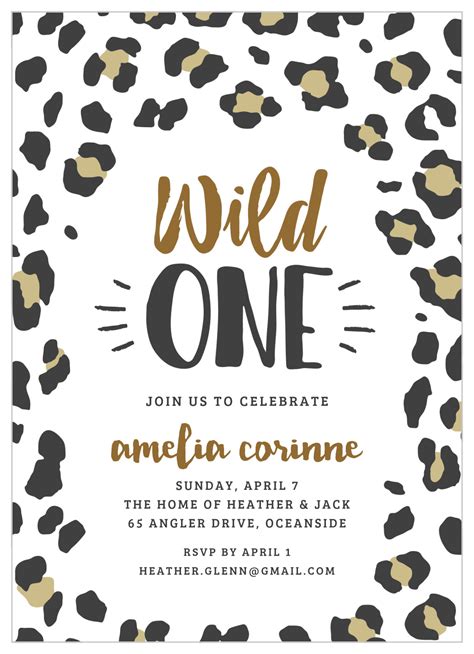 Free Printable Cheetah Birthday Invitations Printable Templates