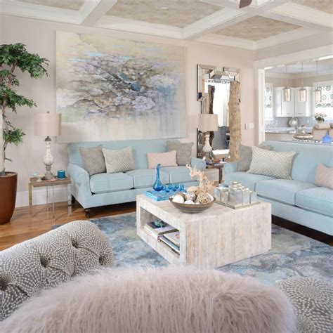 Sloan acrylic convertible crib | nursery baby room, baby nursery inspiration, baby nursery decor. Coastal Living Room With Baby Blue Sofas | Coastal ...