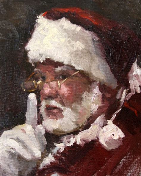 Santa Claus Painting Santa 8 X 10 Oil Painting On Mounted Canvas