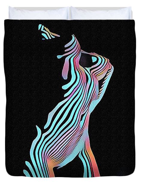 5291s Mak Nude Female Torso Rendered In Composition Style Duvet Cover For Sale By Chris Maher