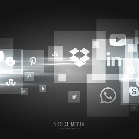 Dark Background With Social Media Icons Download Free Vector Art