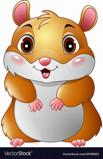 Hamster Cartoon Vectorstock Hamsters Funny Coloring Cappy