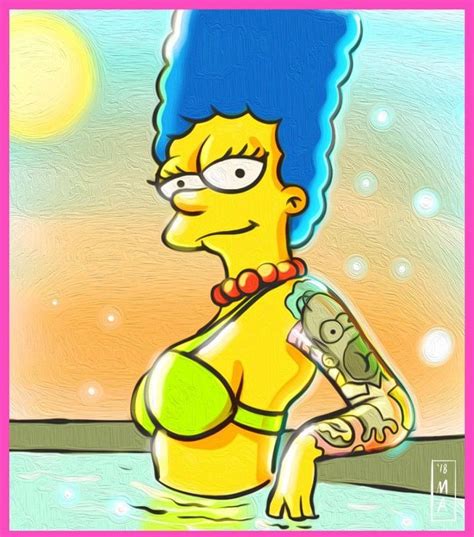 Inked Marge The Simpsons Dessin Simpson Personnage Simpson Art De