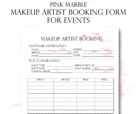 Freelance Booking Makeup Artist Pink Form Etsy Pink Makeup