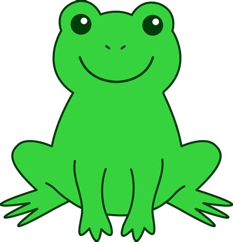 Happy Green Frog Free Clip Art
