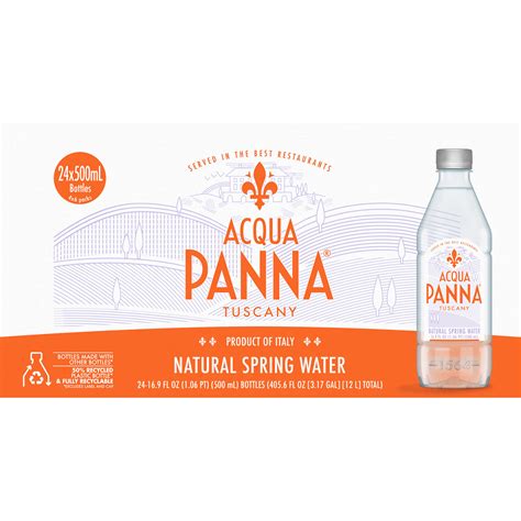 Acqua Panna Natural Spring Water Fl Oz Plastic Bottles Pack Of