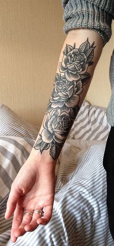Sleeve tattoos are a popular choice for women who want to stand out from the crowd because your 10. Black Rose Forearm Tattoo Ideas for Women - Vintage ...