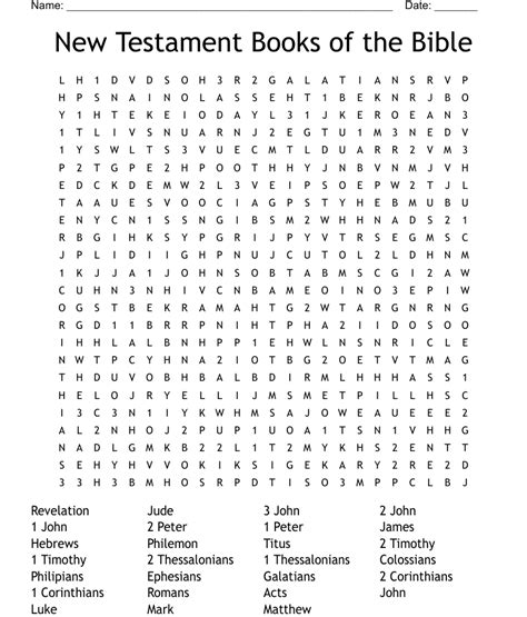 New Testament Books Word Search Wordmint
