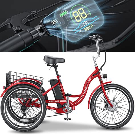 Ficisog Adult Electric Tricycles 3 Wheel Electric Bike155 Mph