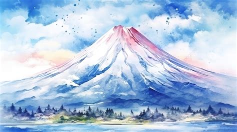 Japan S Majestic Mount Fuji A Breathtaking Watercolor Ink Painting