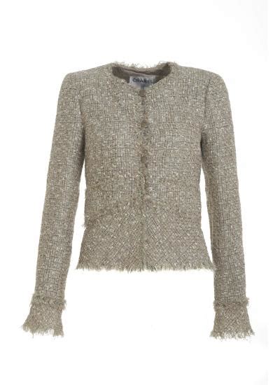 Chanel Champagne Pink And Green Boucle Jacket Curate8