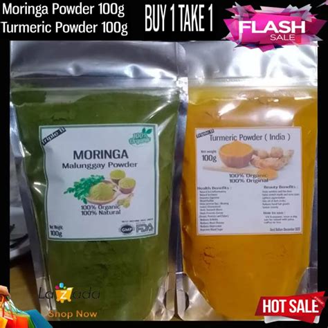 Moringa Powder 100 Pure Organic 100 Grams Turmeric Powder 100g