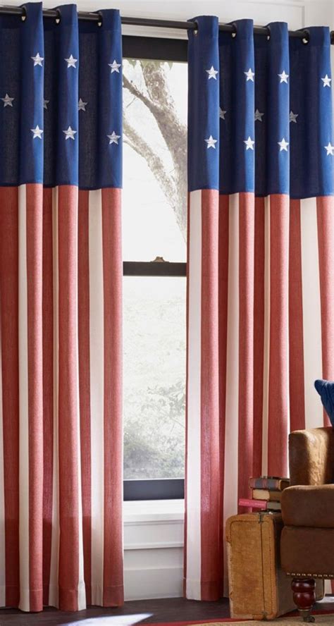 Show Your Americana Spirit With Window Curtains Americana Bedroom