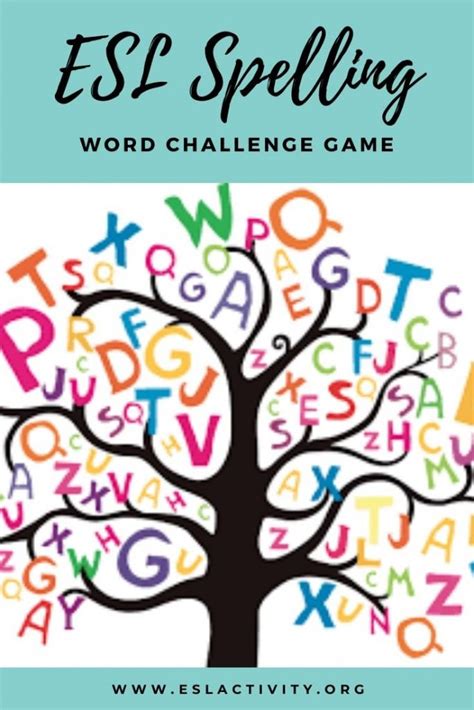 Esl Spelling Game Word Challenge Esl Activities