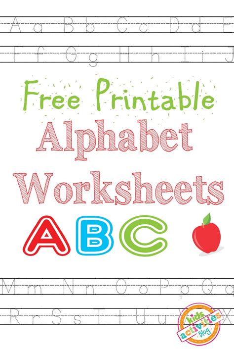 ALPHABET WORKSHEETS FREE KIDS PRINTABLE - Kids Activities