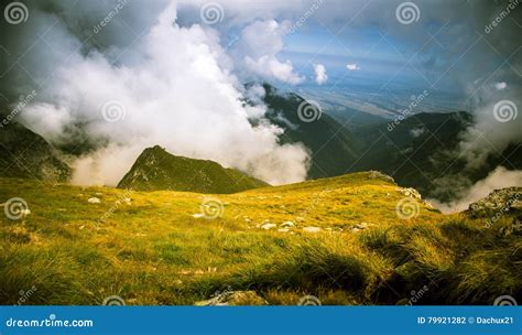 A Beautiful Mountain Landscape In Carpathian Mountains Stock Photo