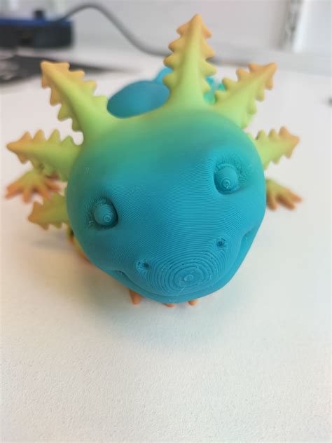 3d Printer Adorable Articulated Axolotl Print In Place Body Snap Fit